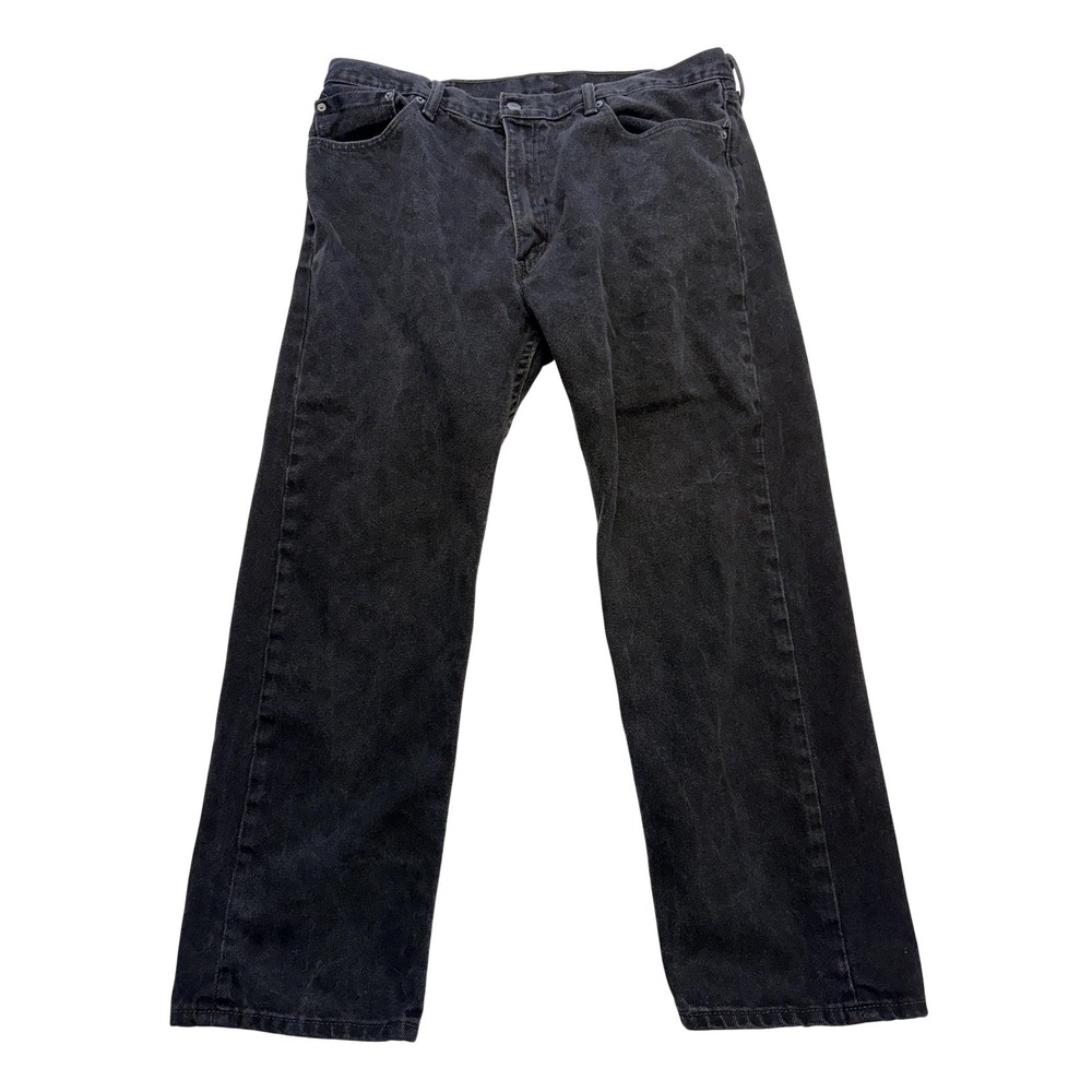 Levis 505 Jeans Mens 40x30 Black High Rise Straight Leg Denim Classic Fit